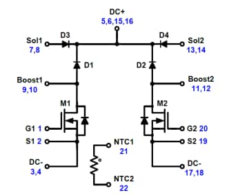原理图 - onsemi NXH40B120MNQ0全碳化硅MOSFET模块